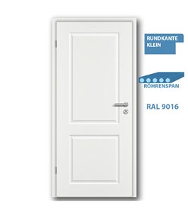 Türblatt STILE 2 Weisslack RAL 9016 - kleine Rundkante