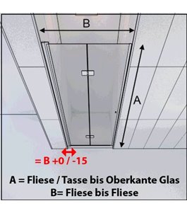 Duschtüren Cali 03 - Falttür - Chrom - Grauglas