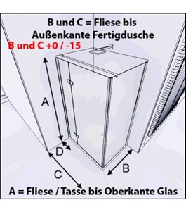 Eck-Duschkabine Cali 07 - aussenöffnend - Chrom - Satino