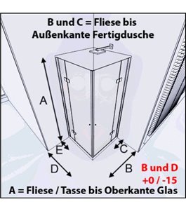 Eck-Duschkabine Crato 10 - aussenöffnend - Schwarz - Grauglas