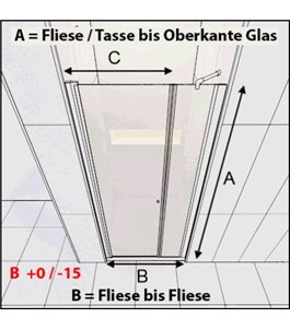 Duschtüren Crato 14 - Pendeltür - Schwarz - Satino