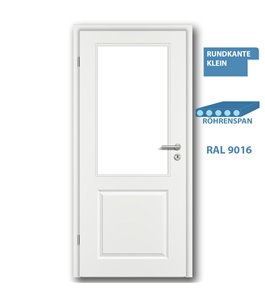 Türblatt STILE L2 Weisslack RAL 9016 - kleine Rundkante