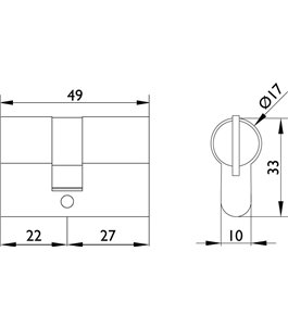 Profilzylinder für Glastürschlösser