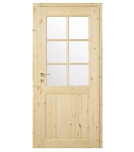 Landhaustür 02/SP 6 Kiefer Roh - Massiv