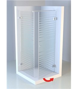 Eck-Duschkabine 01-Stripes Motiv