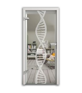 Ganzglastür "DNA" Gelasert Auf Klarglas