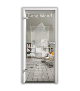 Ganzglastür Long Island Gelasert Auf Klarglas