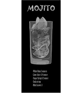 Ganzglastür Mojito Gelasert Auf Klarglas