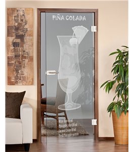 Ganzglastür Pina Colada Gelasert Auf Klarglas