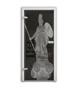 Ganzglastür Athena Gelasert Auf Grauglas