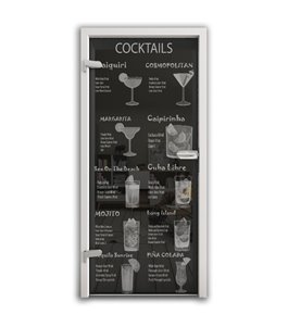 Ganzglastür Cocktails Gelasert Auf Grauglas