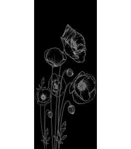 Pendeltür Blume 10 Gelasert Auf Klarglas