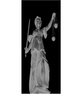 Pendeltür Justitia Gelasert Auf Klarglas