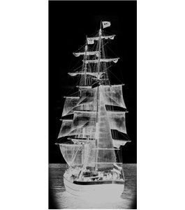 Pendeltür Segelschiff II Gelasert Auf Klarglas