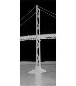 Pendeltür Golden Gate Gelasert Auf Grauglas