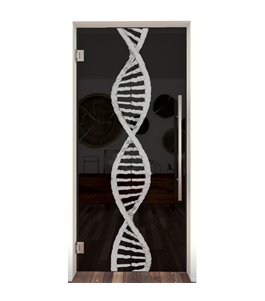 Pendeltür "DNA" Gelasert Auf Grauglas