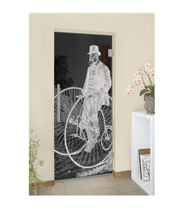 Pendeltür Vintage Bike Gelasert Auf Grauglas