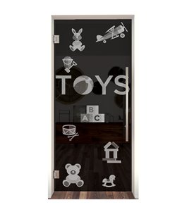 Pendeltür Toys Gelasert Auf Grauglas