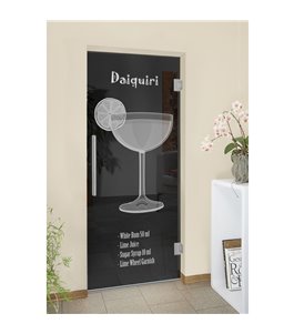 Pendeltür Daiquiri Gelasert Auf Grauglas