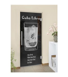 Pendeltür Cuba Libre Gelasert Auf Grauglas