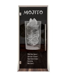 Pendeltür Mojito Gelasert Auf Grauglas