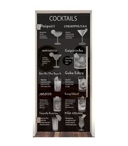 Pendeltür Cocktails Gelasert Auf Grauglas