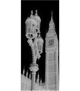 Glasschiebetür ECO-LINE Big Ben Gelasert Auf Grauglas