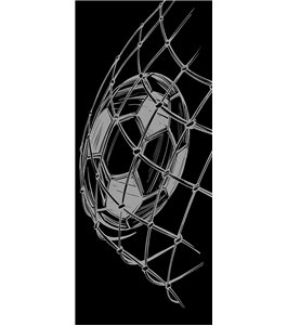 Glasschiebetür ECO-LINE Fussball Gelasert Auf Grauglas
