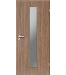 Holztüren - Türblatt CPL - Nussbaum mit Lichtausschnitt LA-1