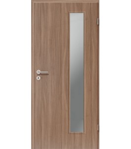 Holztüren - Türblatt CPL - Nussbaum mit Lichtausschnitt LA-1B