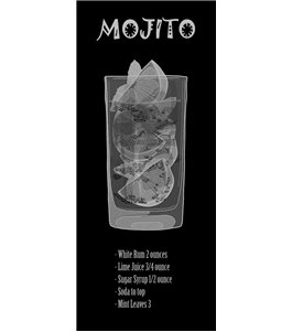 Glasschiebetür SLIM-LINE Mojito Gelasert Auf Klarglas