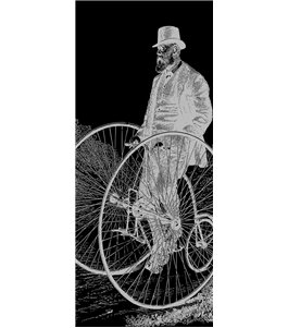 Glasschiebetür PIPE-LINE Vintage Bike Gelasert Auf Grauglas