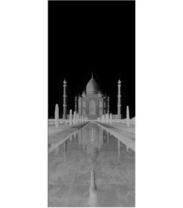 Lichtausschnitt Tac Mahal Gelasert Auf Klarglas