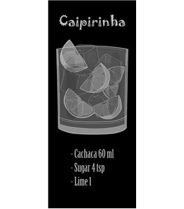 Lichtausschnitt Caipirinha Gelasert Auf Klarglas