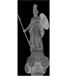 Lichtausschnitt Athena Gelasert Auf Grauglas
