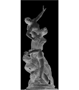 Lichtausschnitt Michelangelo Gelasert Auf Grauglas
