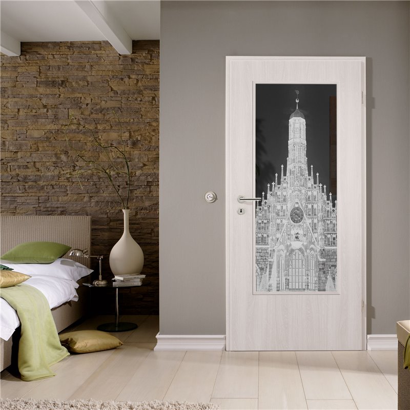 Lichtausschnitt Frauenkirche Gelasert Auf Grauglas Lichtausschnitt Frauenkirche Gelasert Auf Grauglas