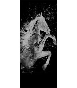 Lichtausschnitt flying Horse Gelasert Auf Grauglas