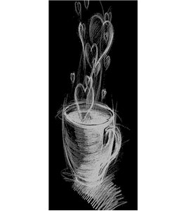 Lichtausschnitt Kaffee Gelasert Auf Grauglas