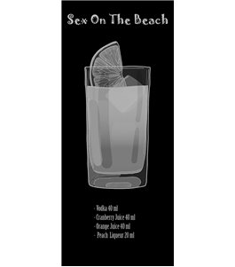 Lichtausschnitt Sex on the beach Gelasert Auf Grauglas